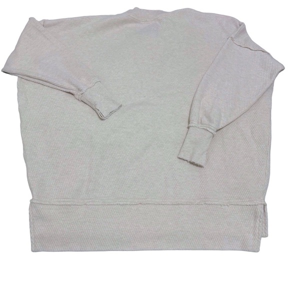 Aerie Waffle Crew Neck Oversized Sweatshirt Sweater Size XSMALL - Picture 4 of 9